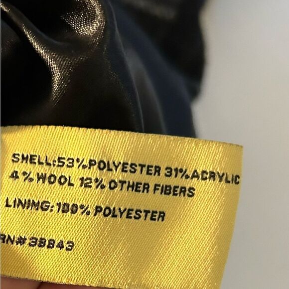 Maralyn & Me Gray Lined Hooded Plaid Jacket Pea Coat Hood Size Small - Picture 7 of 9